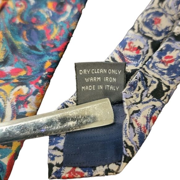 ERMENEGILDO ZEGNA Multicolor Silk Tie 58" Ancient Madder Made in Italy - Picture 7 of 8